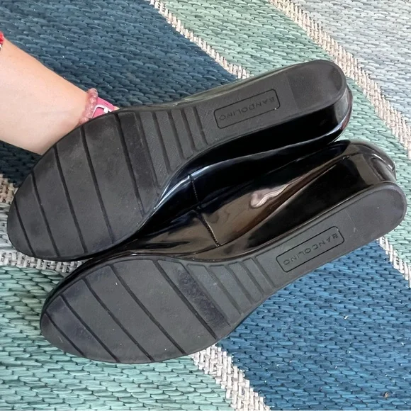 Bandolino black patent buckle front wedge pumps - Picture 10 of 11